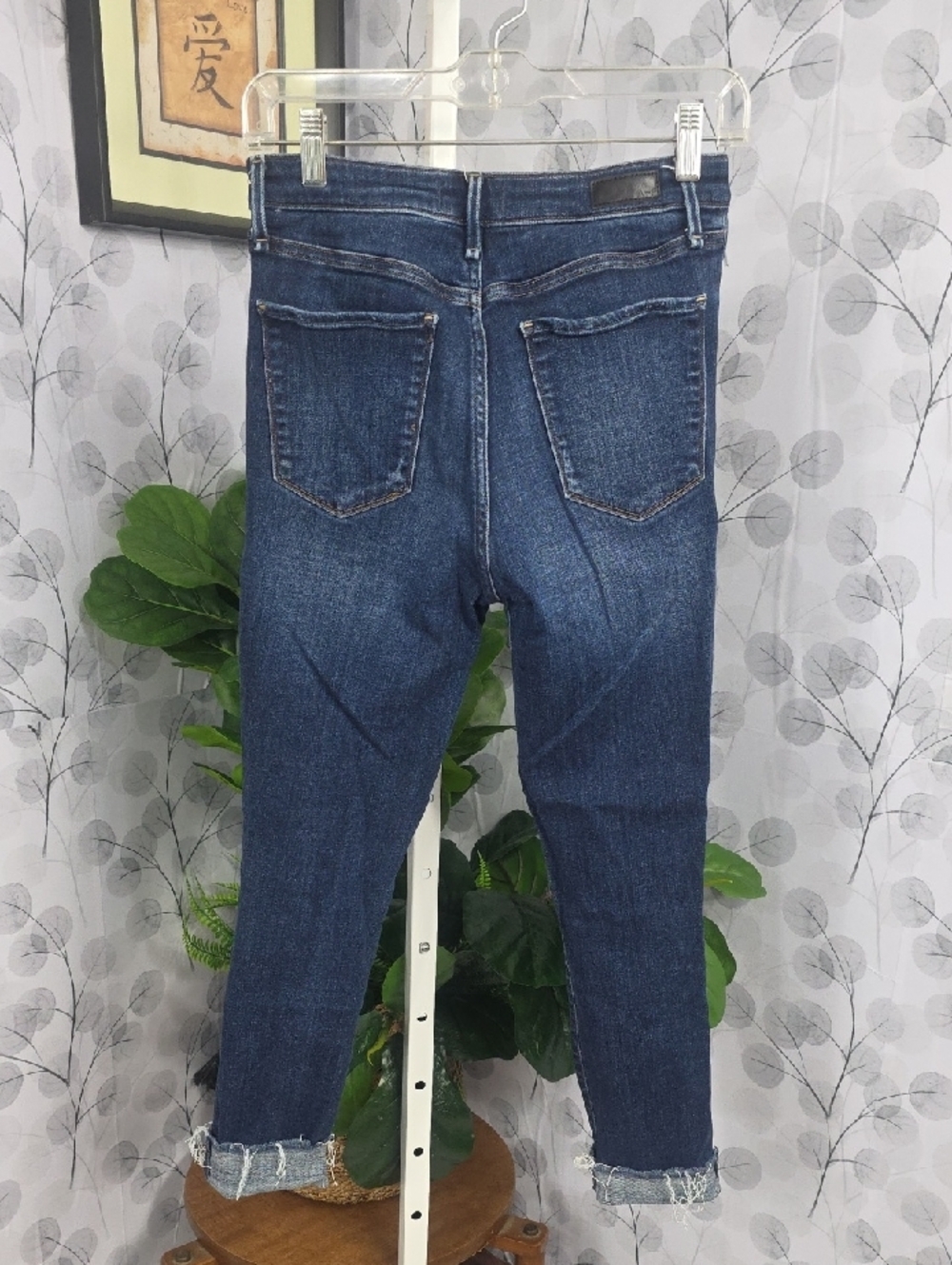 Abercrombie & Fitch Dark Blue Distressed High-Rise Jeans - Picture 4 of 8